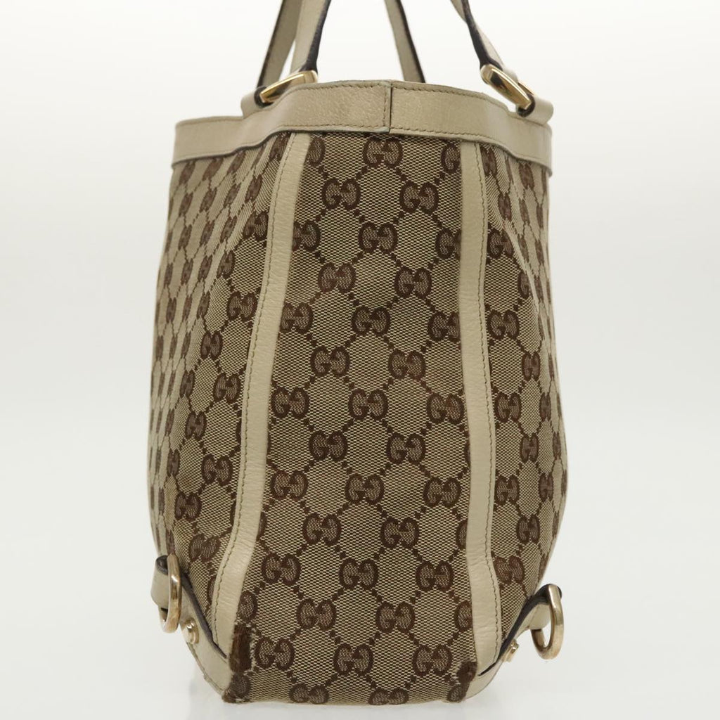 GUCCI GG Canvas Tote Bag Beige Gold 170004 98399