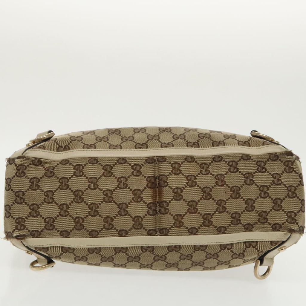 GUCCI GG Canvas Tote Bag Beige Gold 170004 98399