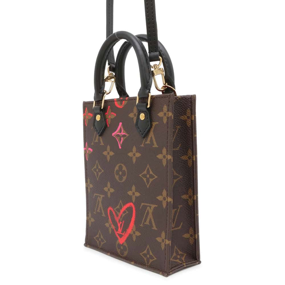 LOUIS VUITTON Petite Sac Plat China exclusive Brown M80839 Monogram Fall in Love