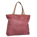 GUCCI GG Canvas Tote Bag Nylon Pink Silver 295252 98421