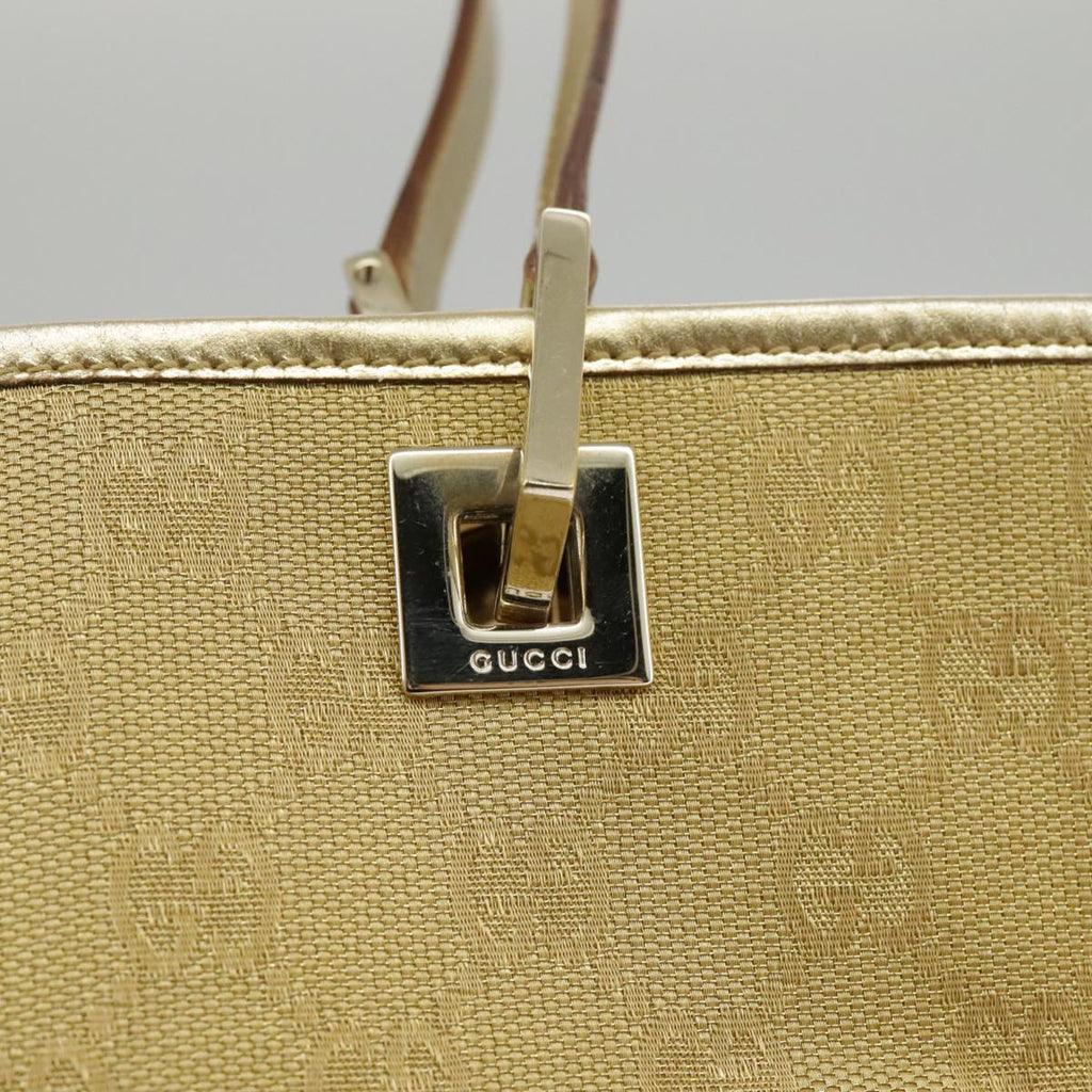GUCCI GG Canvas Tote Bag Gold Tone Gold 002 1099 98426