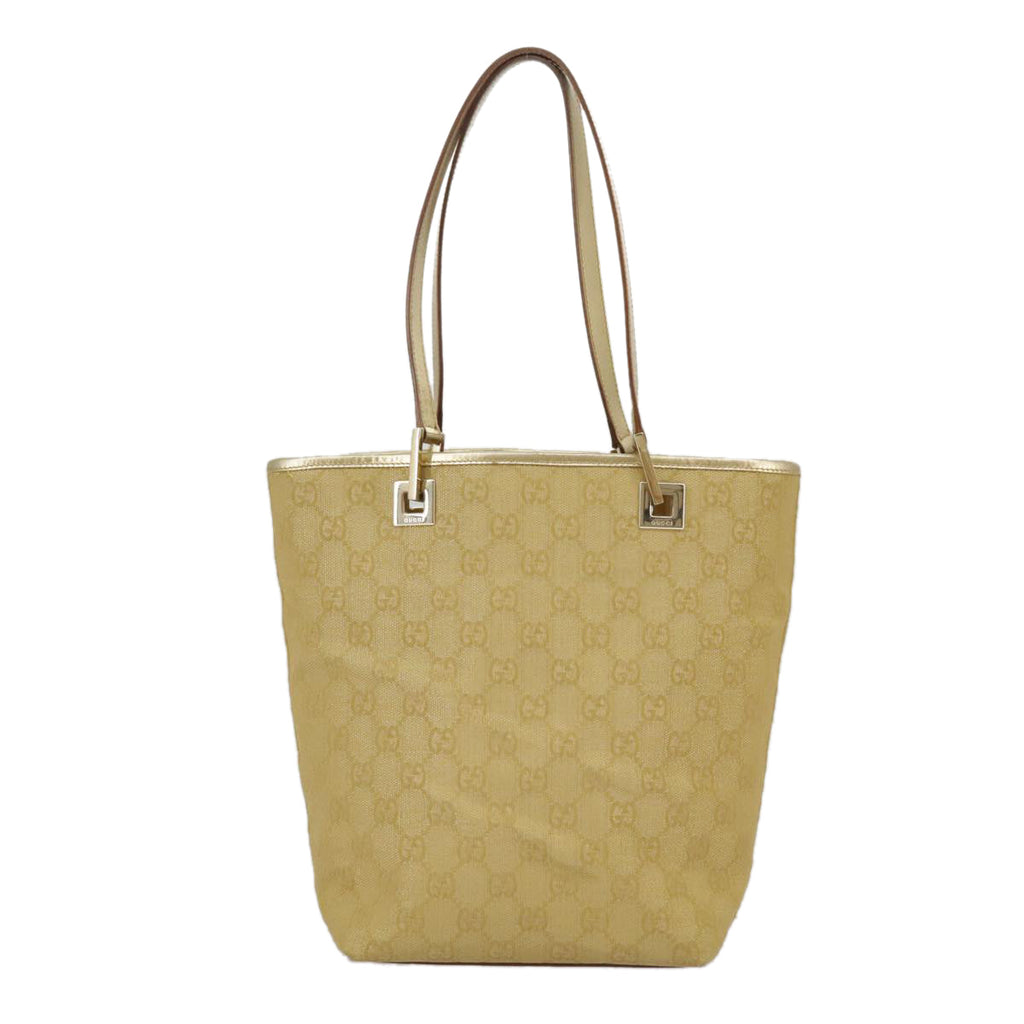GUCCI GG Canvas Tote Bag Gold Tone Gold 002 1099 98426