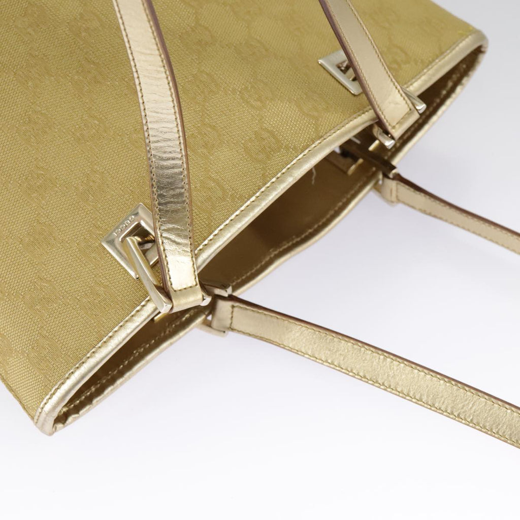 GUCCI GG Canvas Tote Bag Gold Tone Gold 002 1099 98426