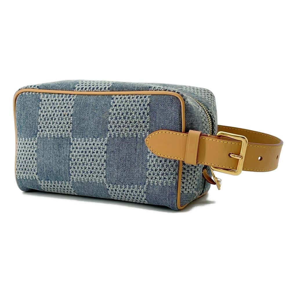 LOUIS VUITTON Rocker Dopp Kit Blue N40753 Damier・Denim 3D