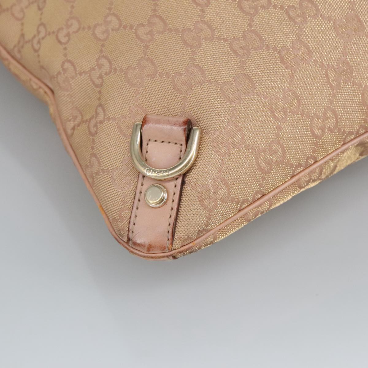 GUCCI GG Canvas Shoulder Bag Pink Gold 131326 98450