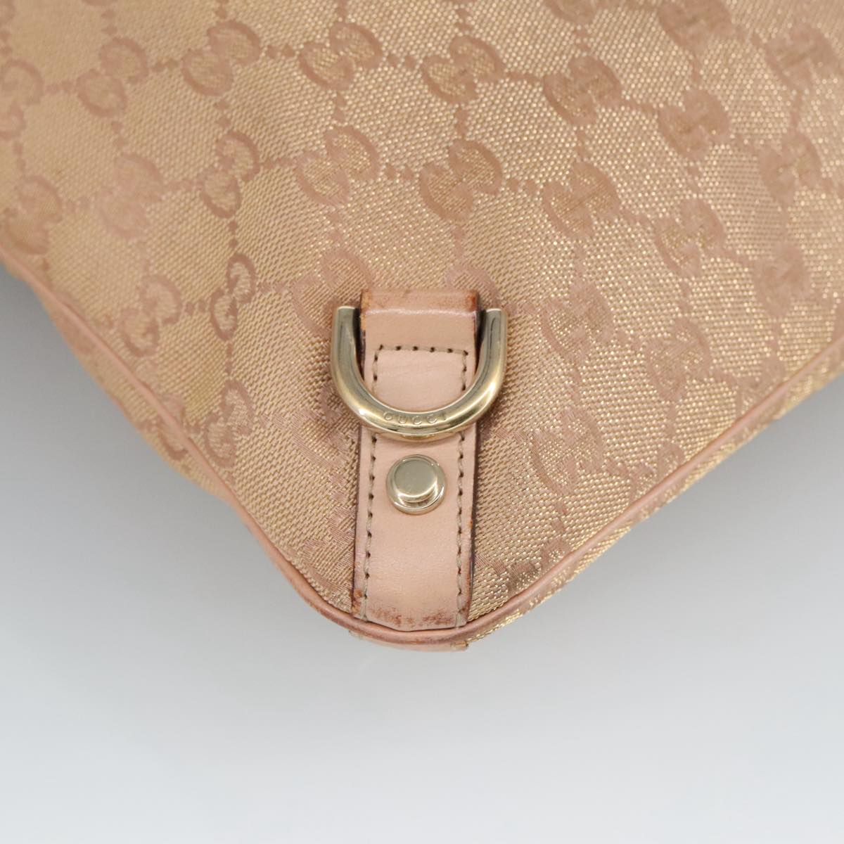 GUCCI GG Canvas Shoulder Bag Pink Gold 131326 98450