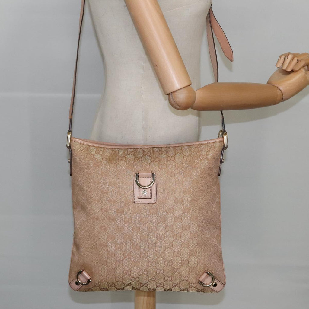 GUCCI GG Canvas Shoulder Bag Pink Gold 131326 98450