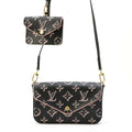 LOUIS VUITTON Multiie Pochette Noir/Pink M81471 Monogram