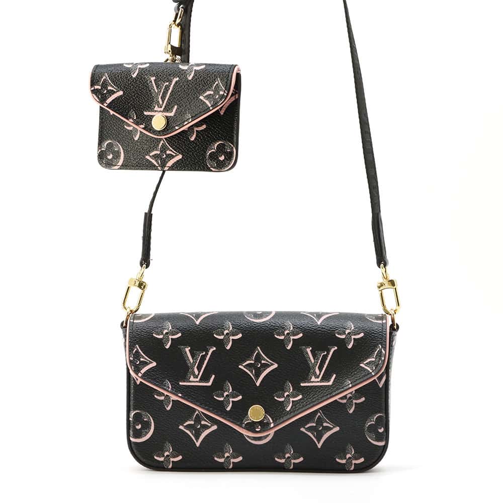 LOUIS VUITTON Multiie Pochette Noir/Pink M81471 Monogram