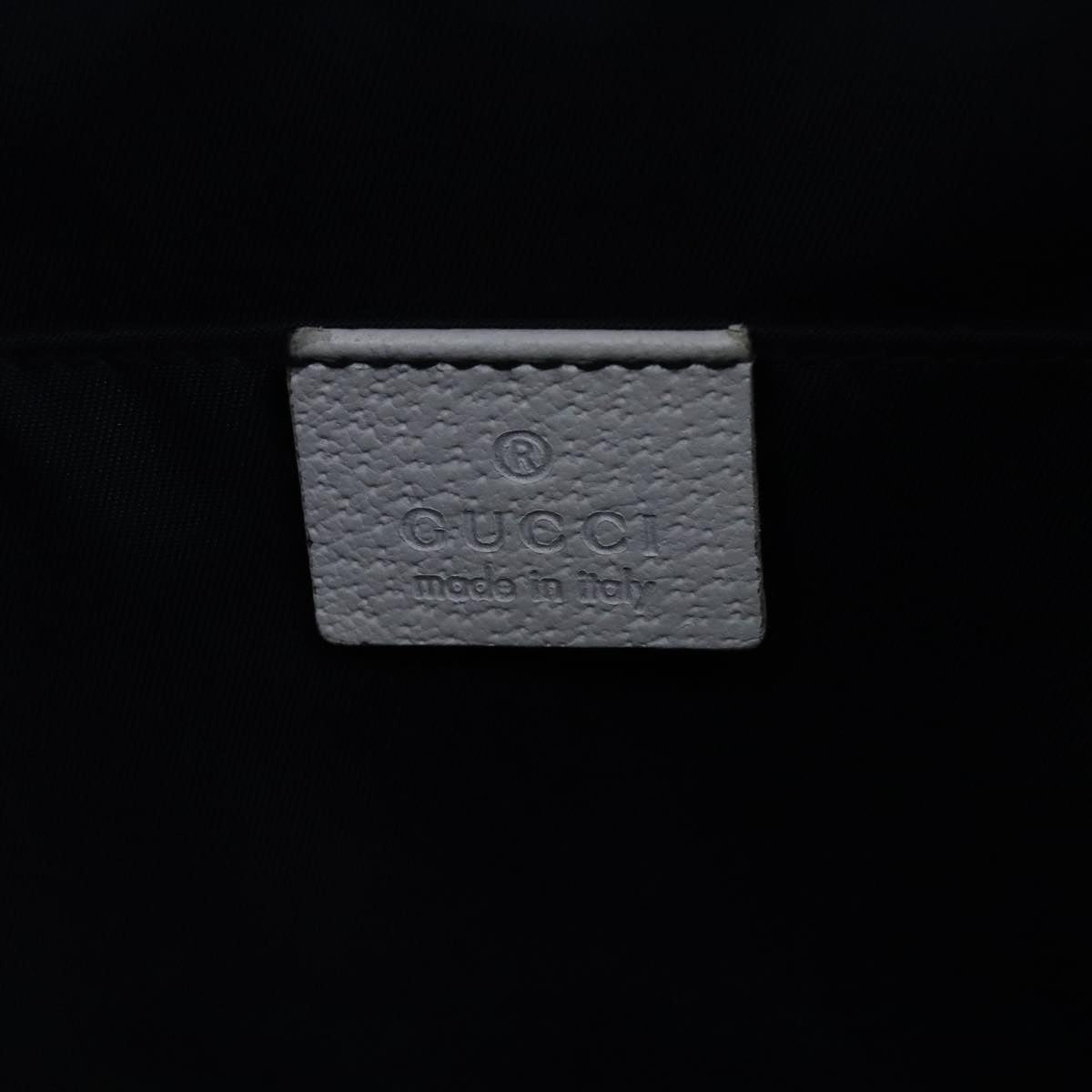 GUCCI Sherry Line Clutch Bag PVC Leather White Gold Red 152599 98453