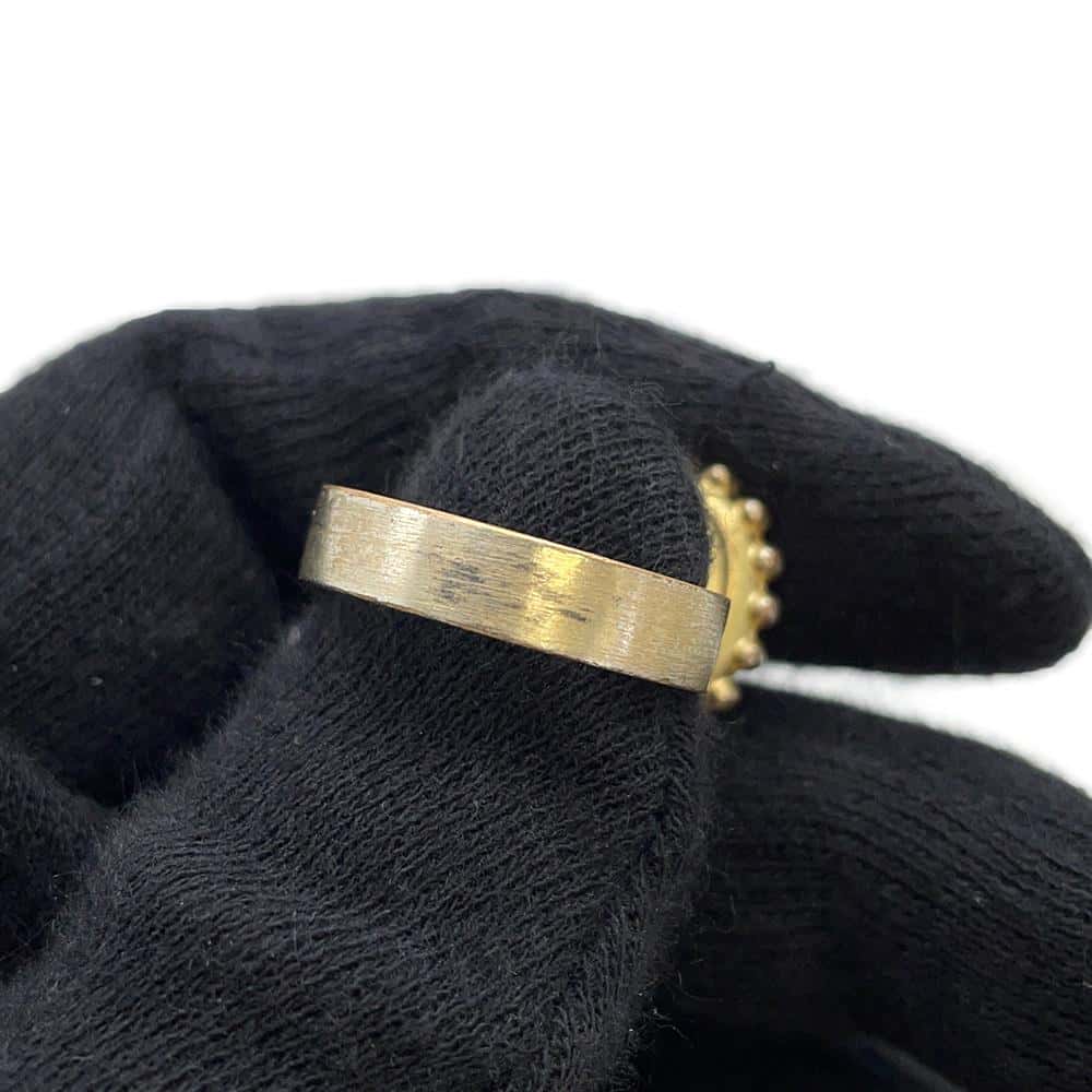CHANEL Heart Shaped Ring Size 13 Gold Metal