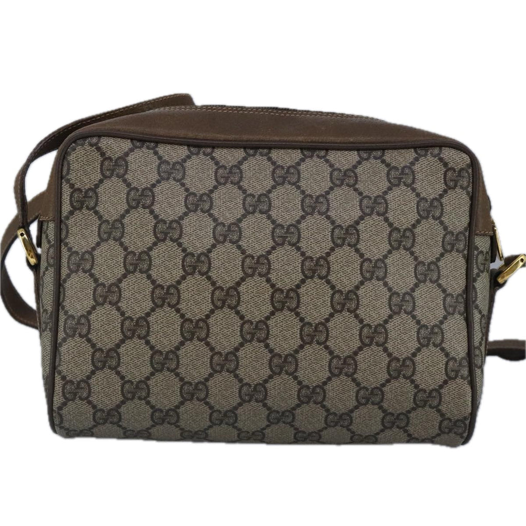 GUCCI GG Supreme Web Sherry Line Shoulder Bag PVC Beige Red 56 02 087 98466
