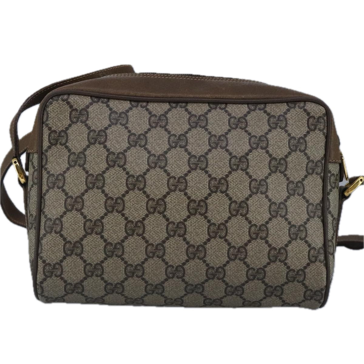 GUCCI GG Supreme Web Sherry Line Shoulder Bag PVC Beige Red 56 02 087 98466