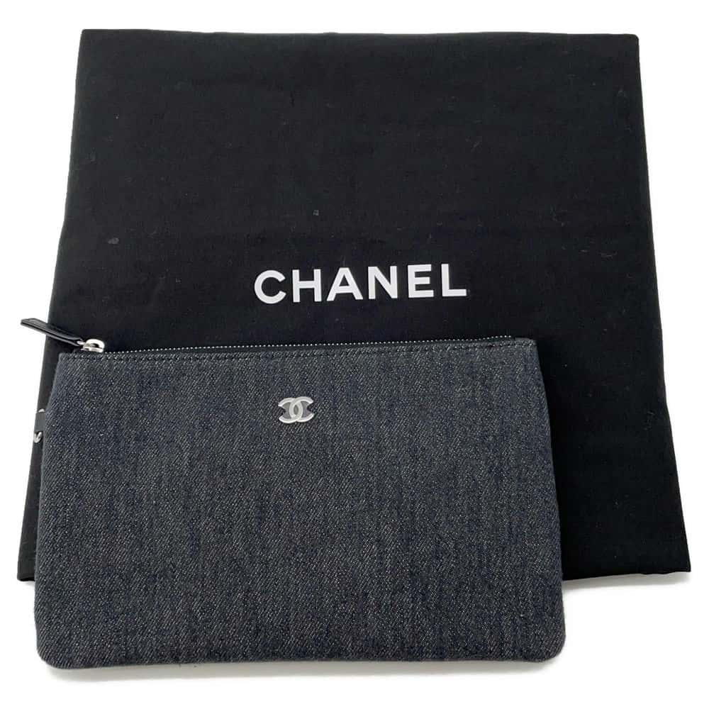 CHANEL CHANEL 22 logo ChainHandbag BlackAS3260 Denim Size Small