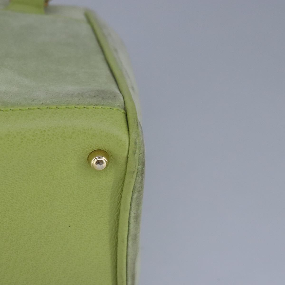 GUCCI Bamboo Hand Bag Suede 2way Gold Light green 000 122 0316 98469
