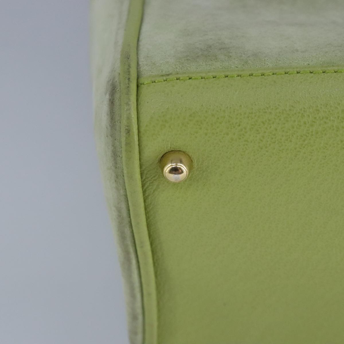 GUCCI Bamboo Hand Bag Suede 2way Gold Light green 000 122 0316 98469