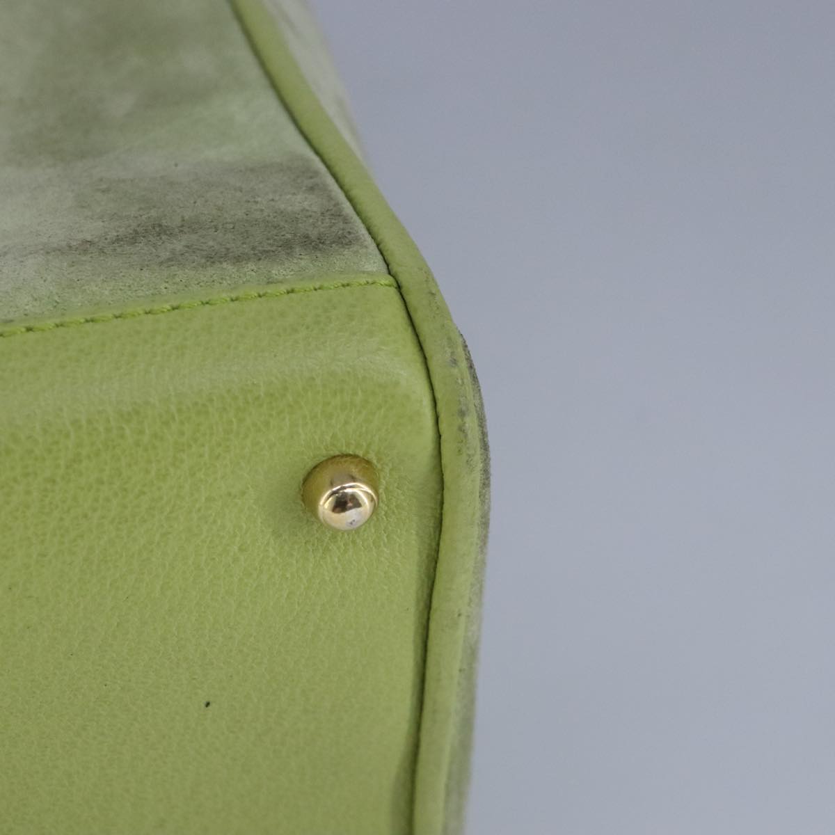 GUCCI Bamboo Hand Bag Suede 2way Gold Light green 000 122 0316 98469