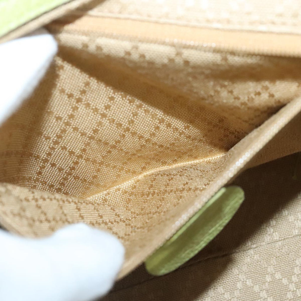 GUCCI Bamboo Hand Bag Suede 2way Gold Light green 000 122 0316 98469