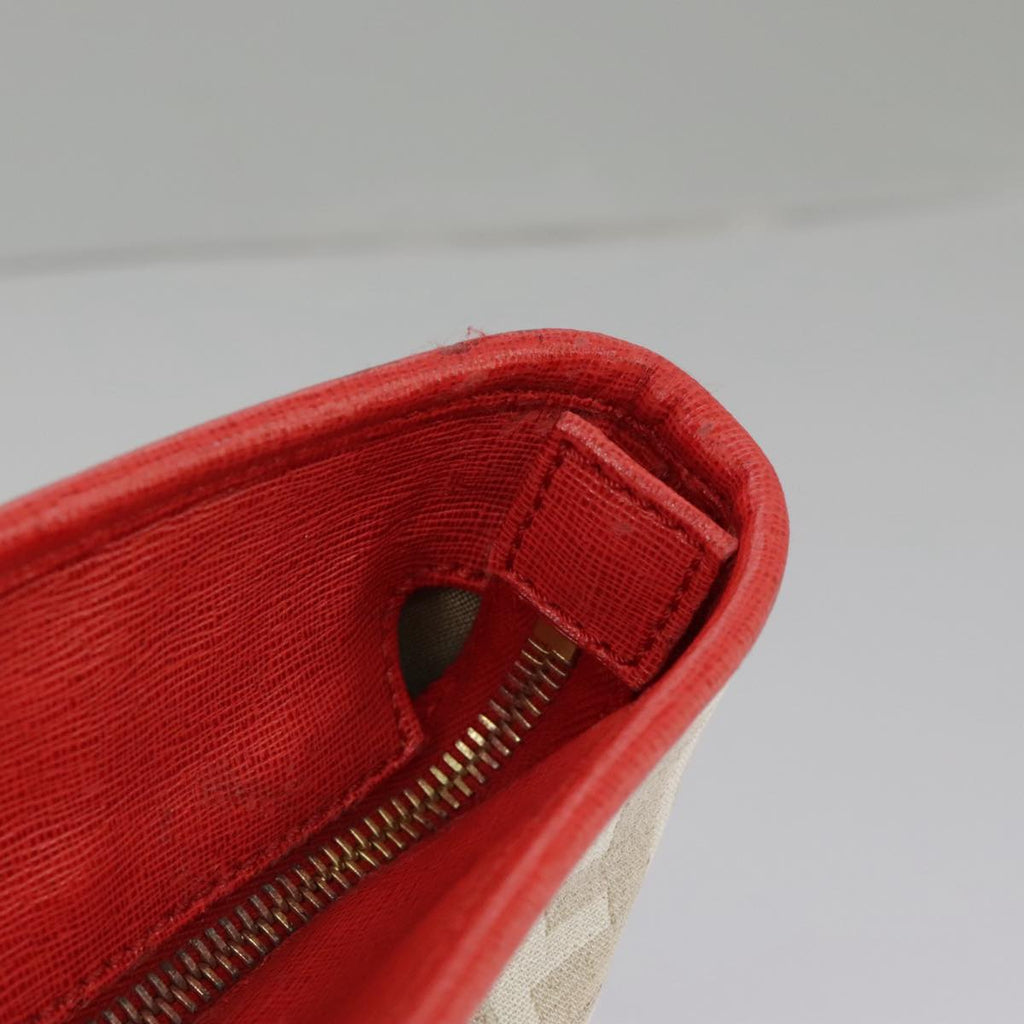 FENDI Zucca Canvas Tote Bag White Red 98476