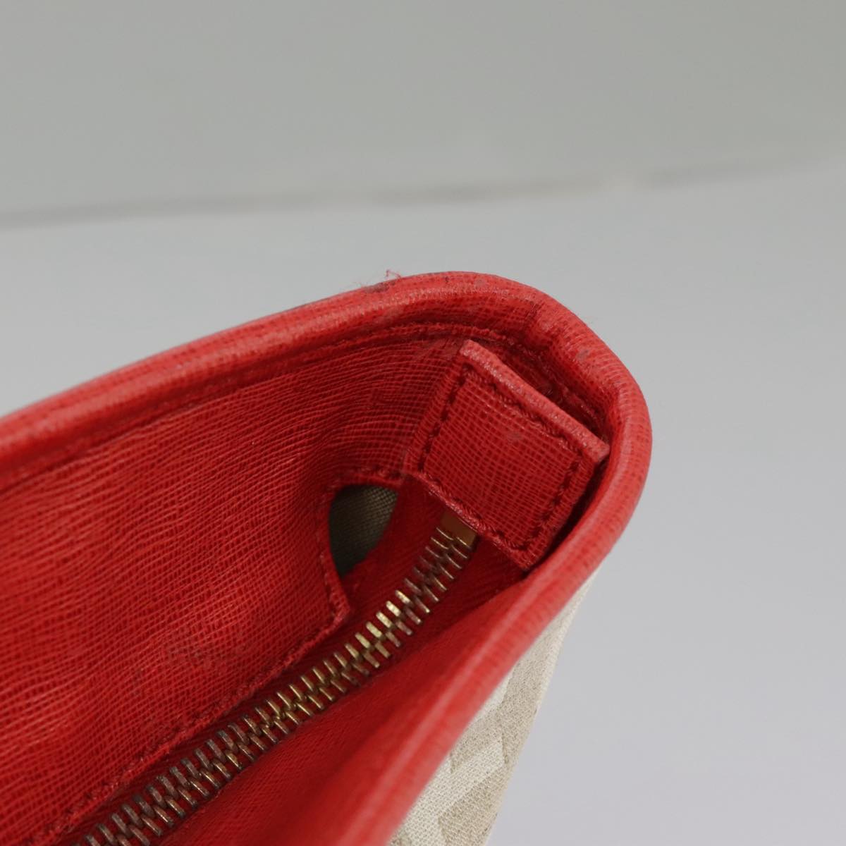 FENDI Zucca Canvas Tote Bag White Red 98476