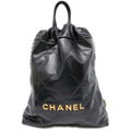 CHANEL CHANEL 22 Backpack BlackAS3859 Shiny Calf Leather