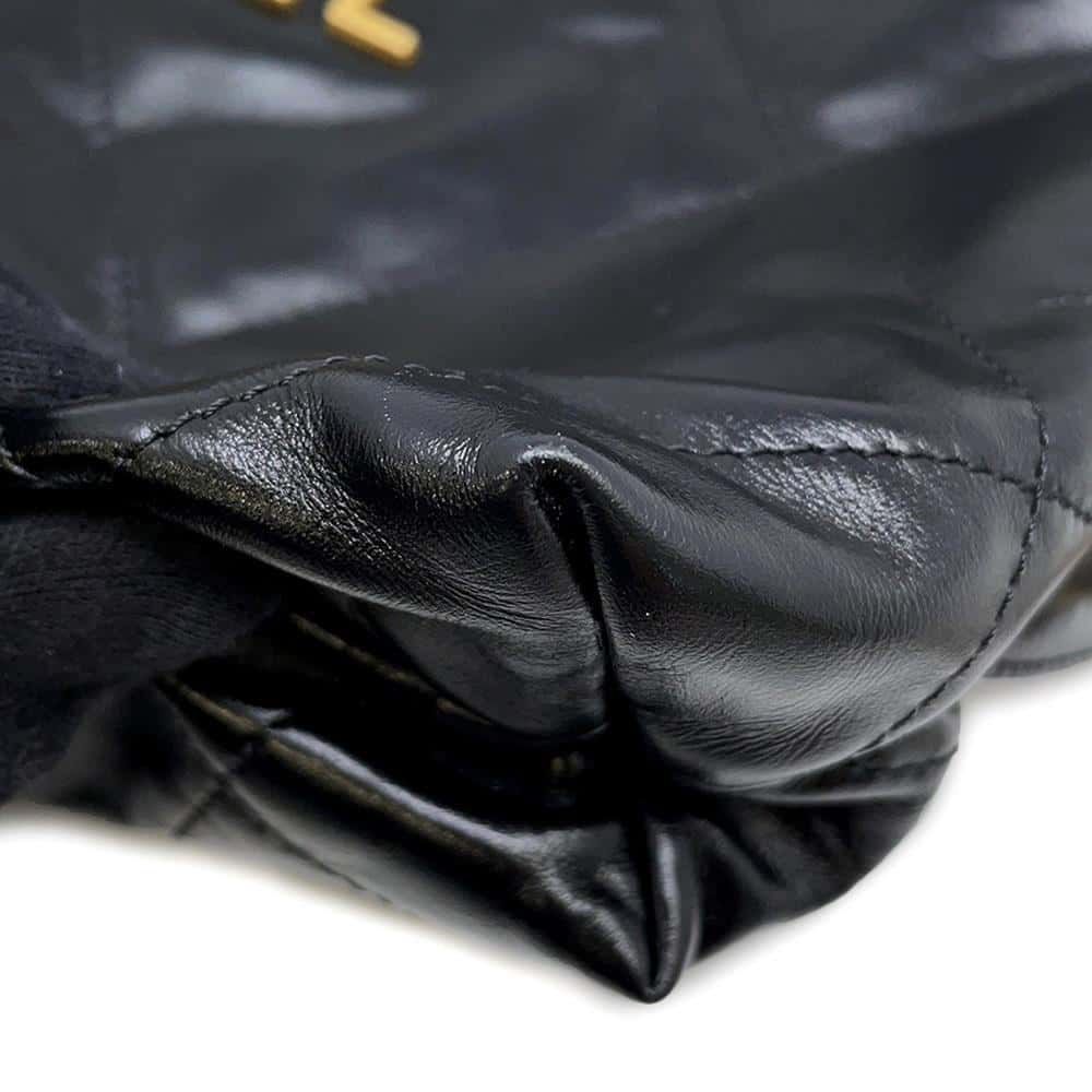 CHANEL CHANEL 22 Backpack BlackAS3859 Shiny Calf Leather