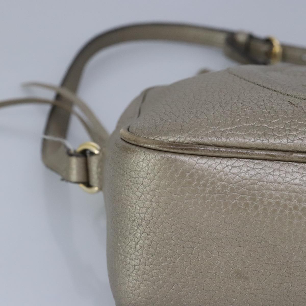GUCCI Soho Shoulder Bag Leather Beige Gold 808364 98480