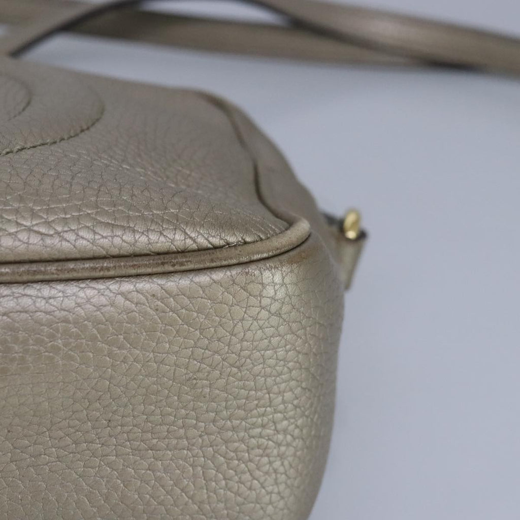 GUCCI Soho Shoulder Bag Leather Beige Gold 808364 98480