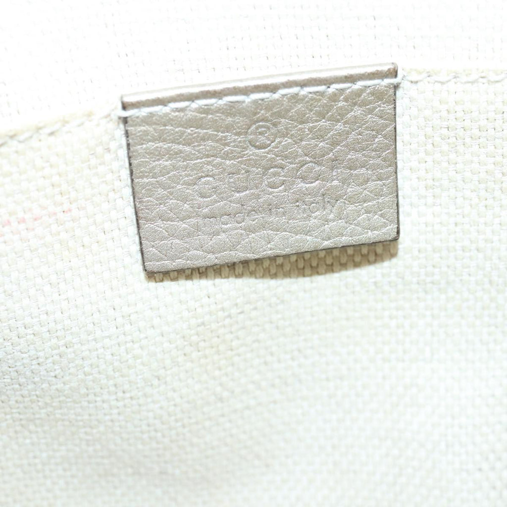 GUCCI Soho Shoulder Bag Leather Beige Gold 808364 98480