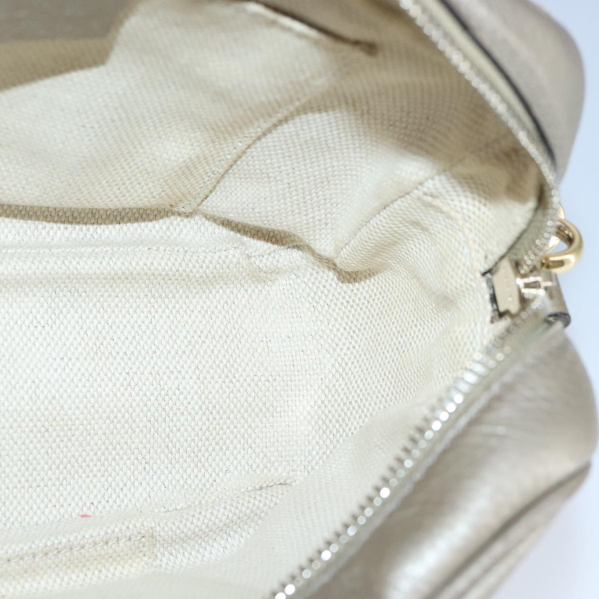 GUCCI Soho Shoulder Bag Leather Beige Gold 808364 98480