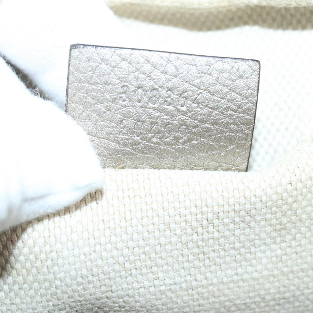 GUCCI Soho Shoulder Bag Leather Beige Gold 808364 98480