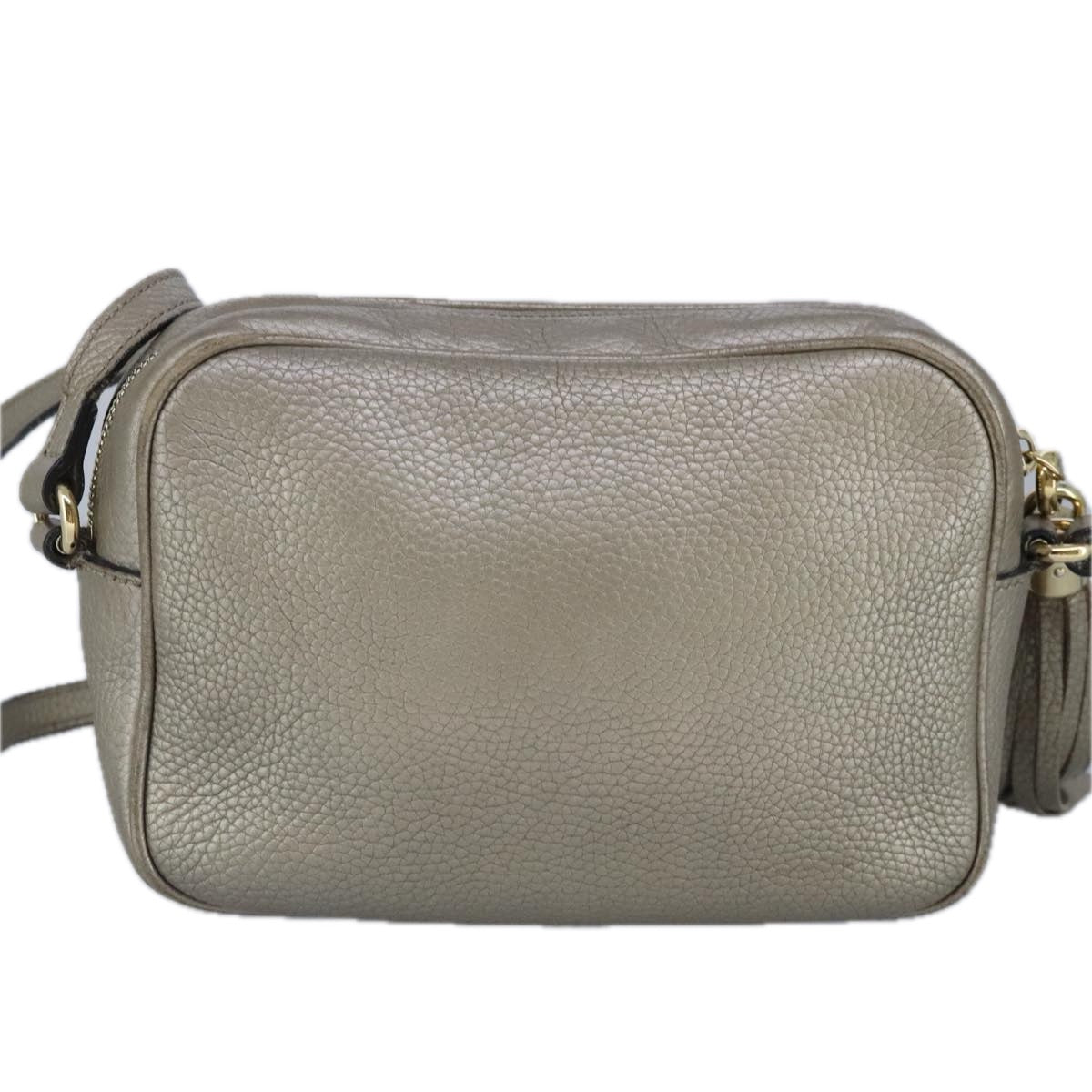 GUCCI Soho Shoulder Bag Leather Beige Gold 808364 98480