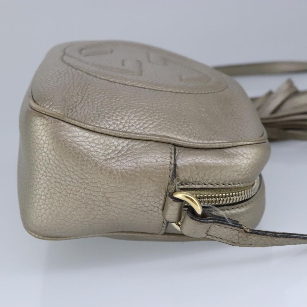 GUCCI Soho Shoulder Bag Leather Beige Gold 808364 98480