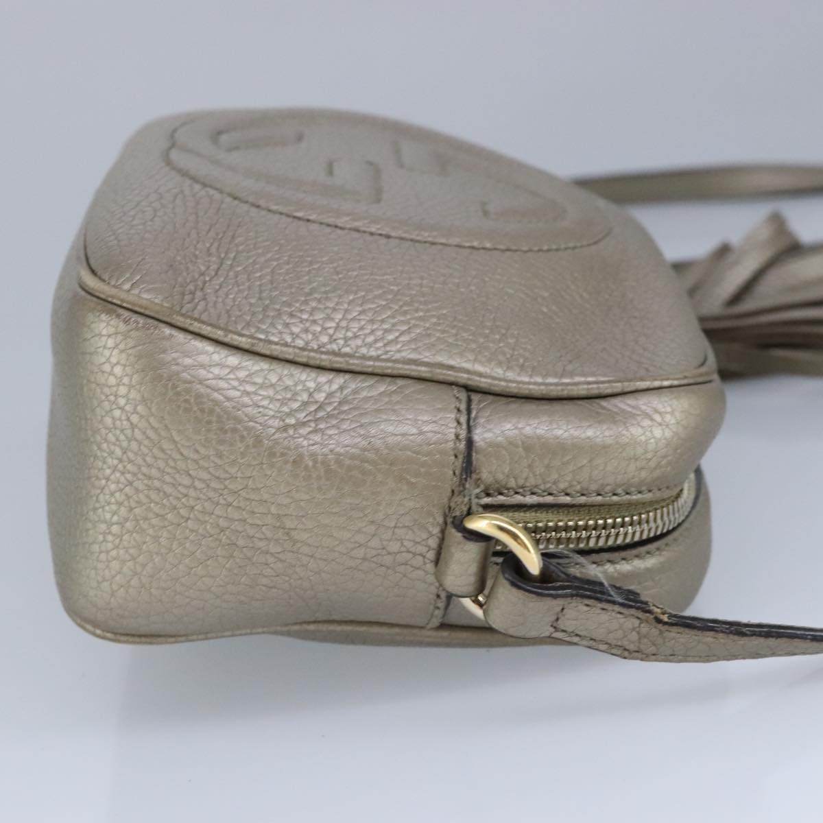 GUCCI Soho Shoulder Bag Leather Beige Gold 808364 98480