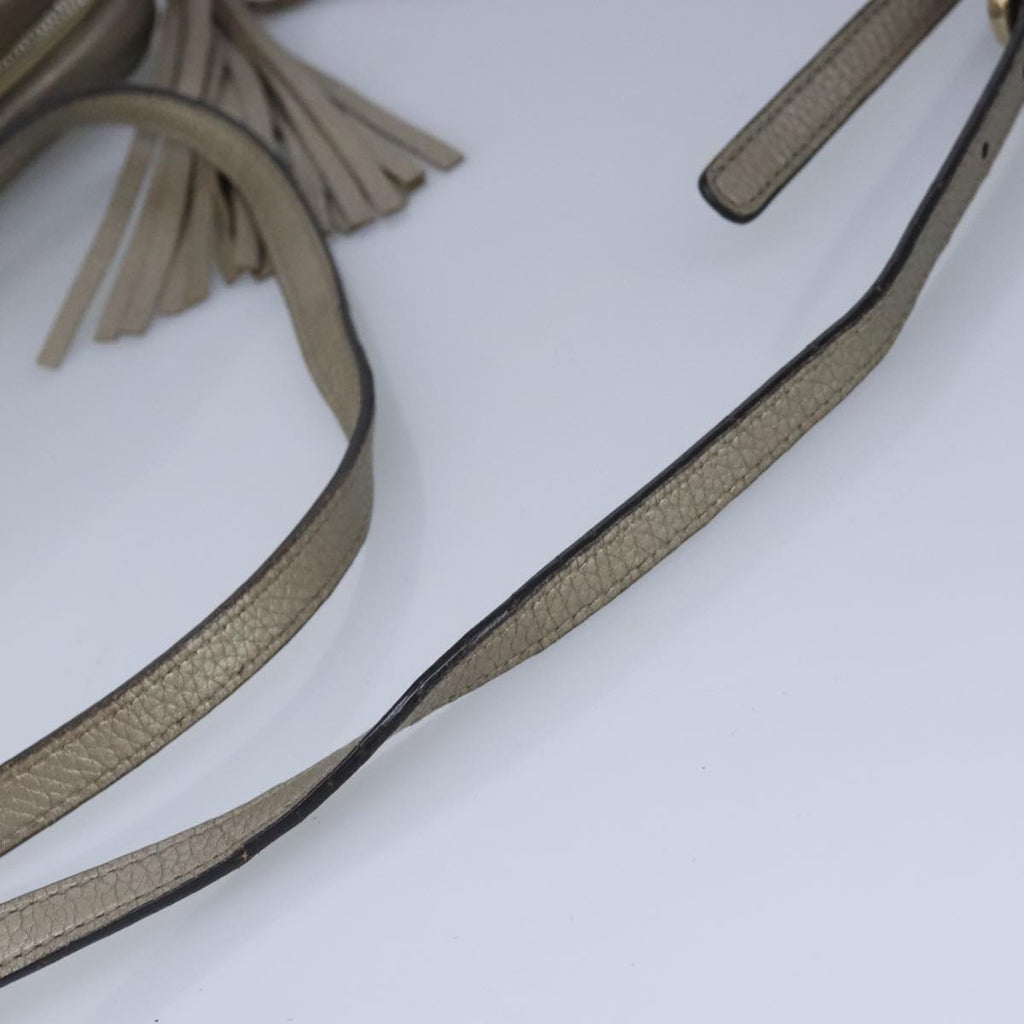GUCCI Soho Shoulder Bag Leather Beige Gold 808364 98480