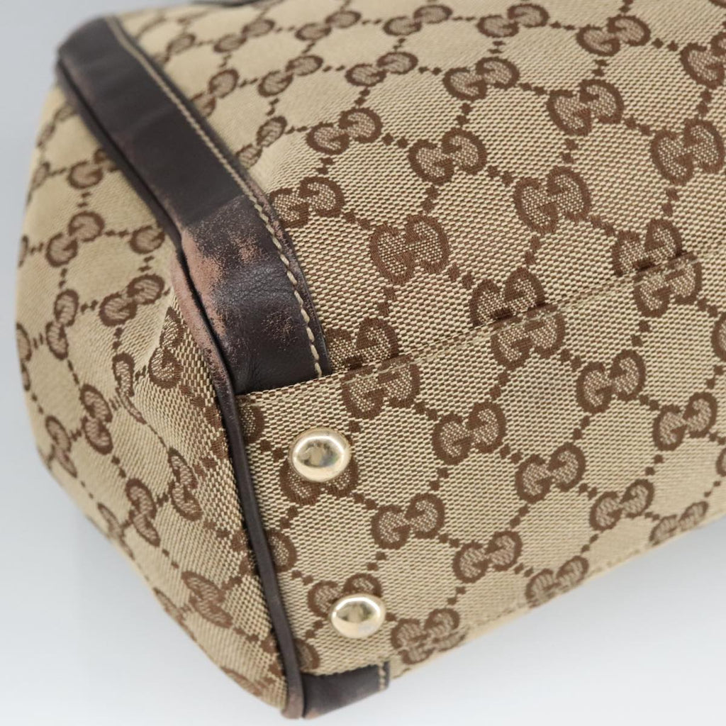 GUCCI GG Canvas Hand Bag Beige Gold 190247 98513
