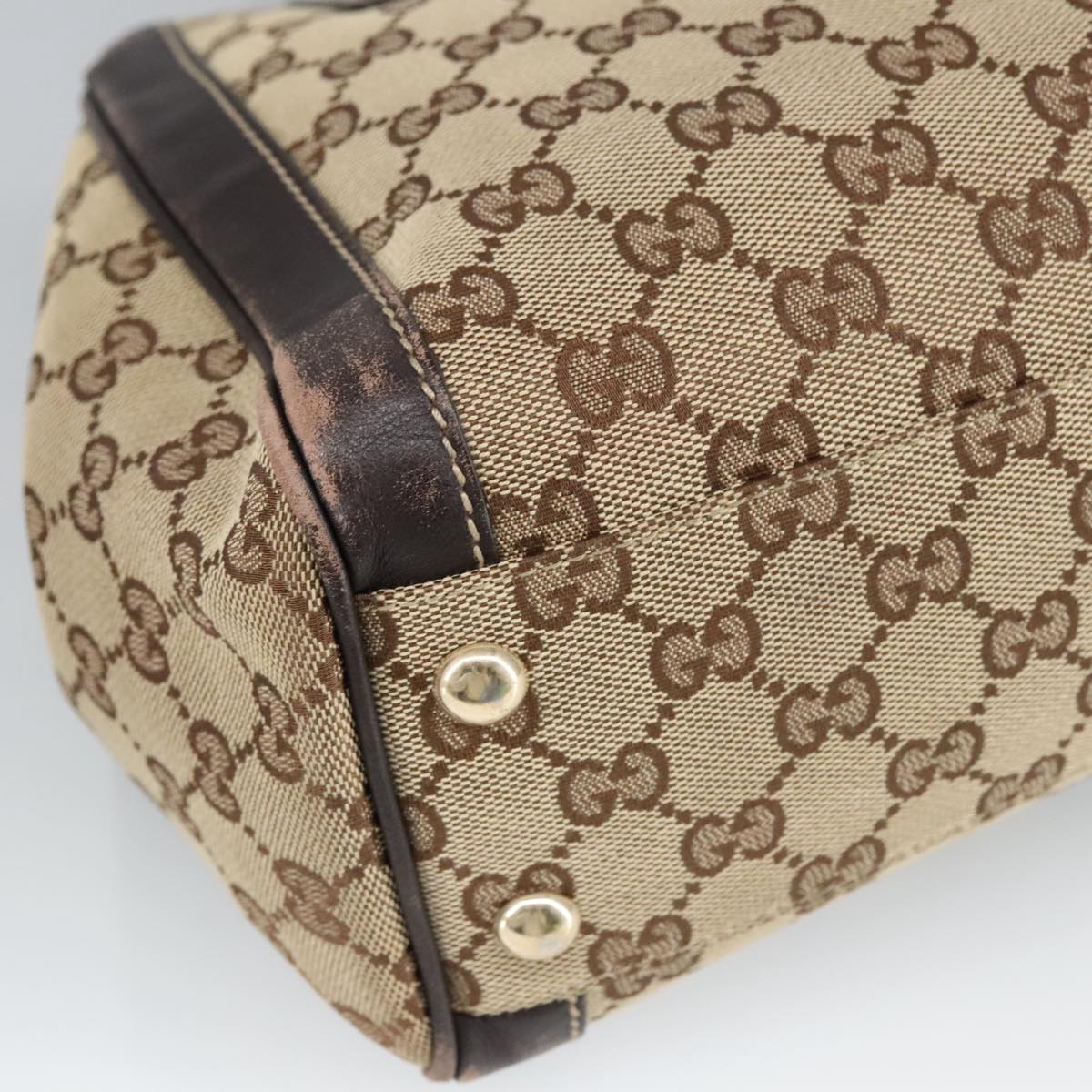 GUCCI GG Canvas Hand Bag Beige Gold 190247 98513