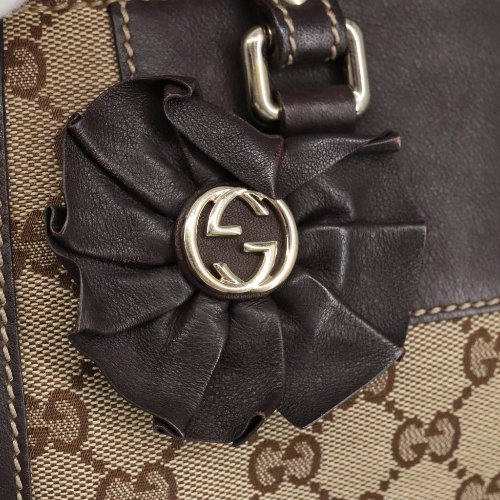 GUCCI GG Canvas Hand Bag Beige Gold 190247 98513