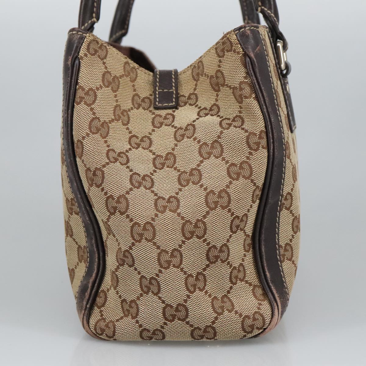 GUCCI GG Canvas Hand Bag Beige Gold 190247 98513
