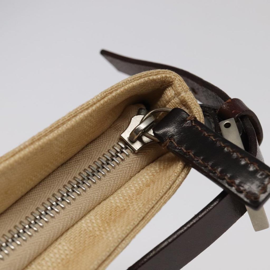 FENDI Zucca Canvas Mamma Baguette Shoulder Bag Beige Silver 98522