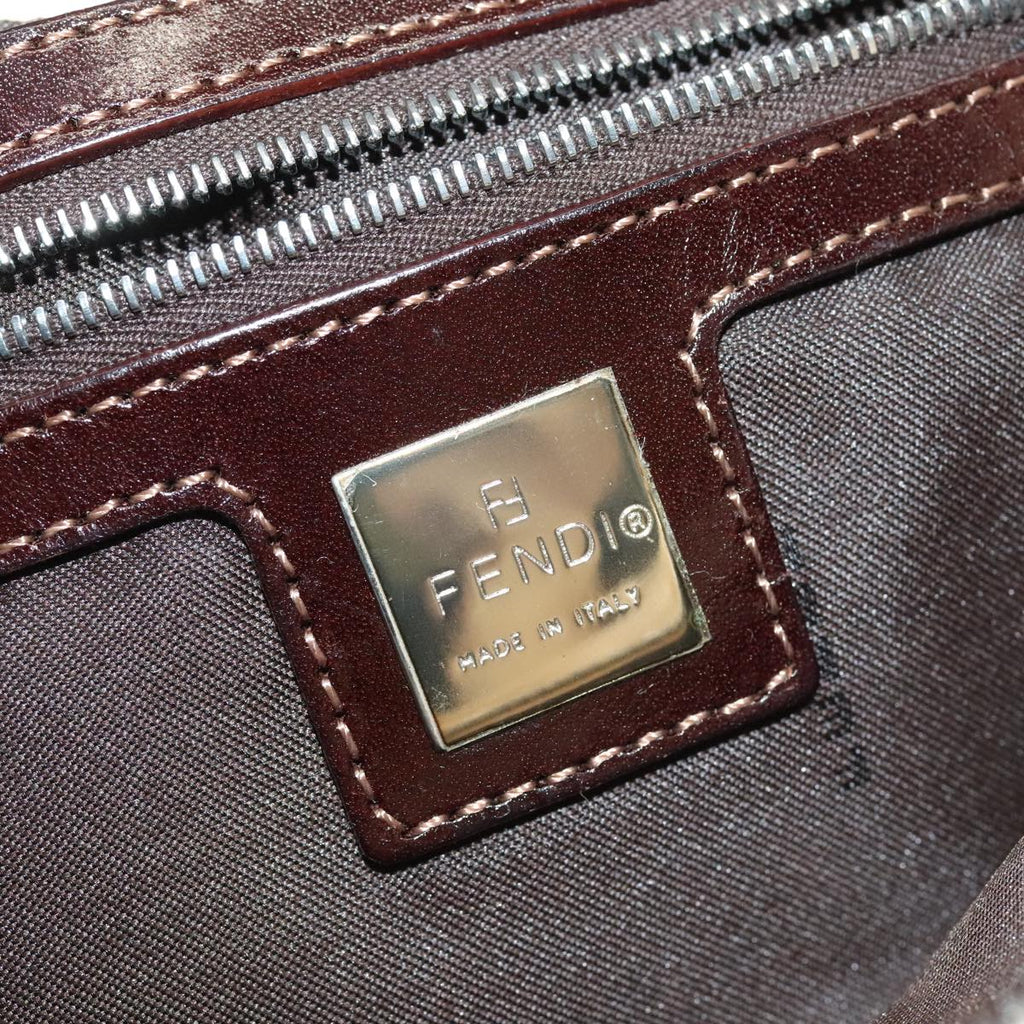 FENDI Zucca Canvas Mamma Baguette Shoulder Bag Beige Silver 98522