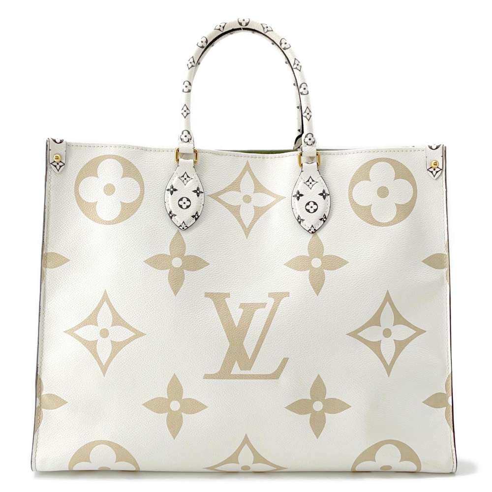 LOUIS VUITTON Onthego Creme/Khaki/Beige M44571 Monogram / Giant Size GM