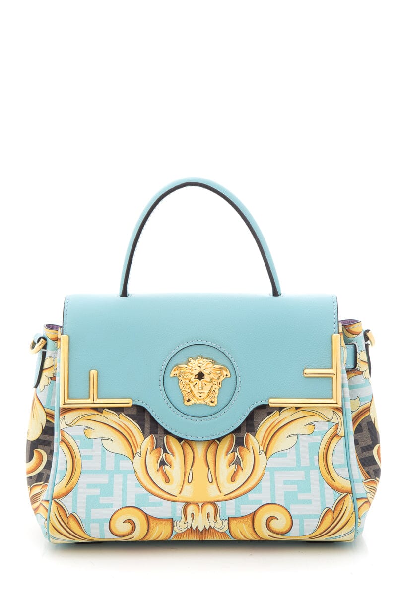Fendace Blue Multicolor La Medusa Medium Handbag