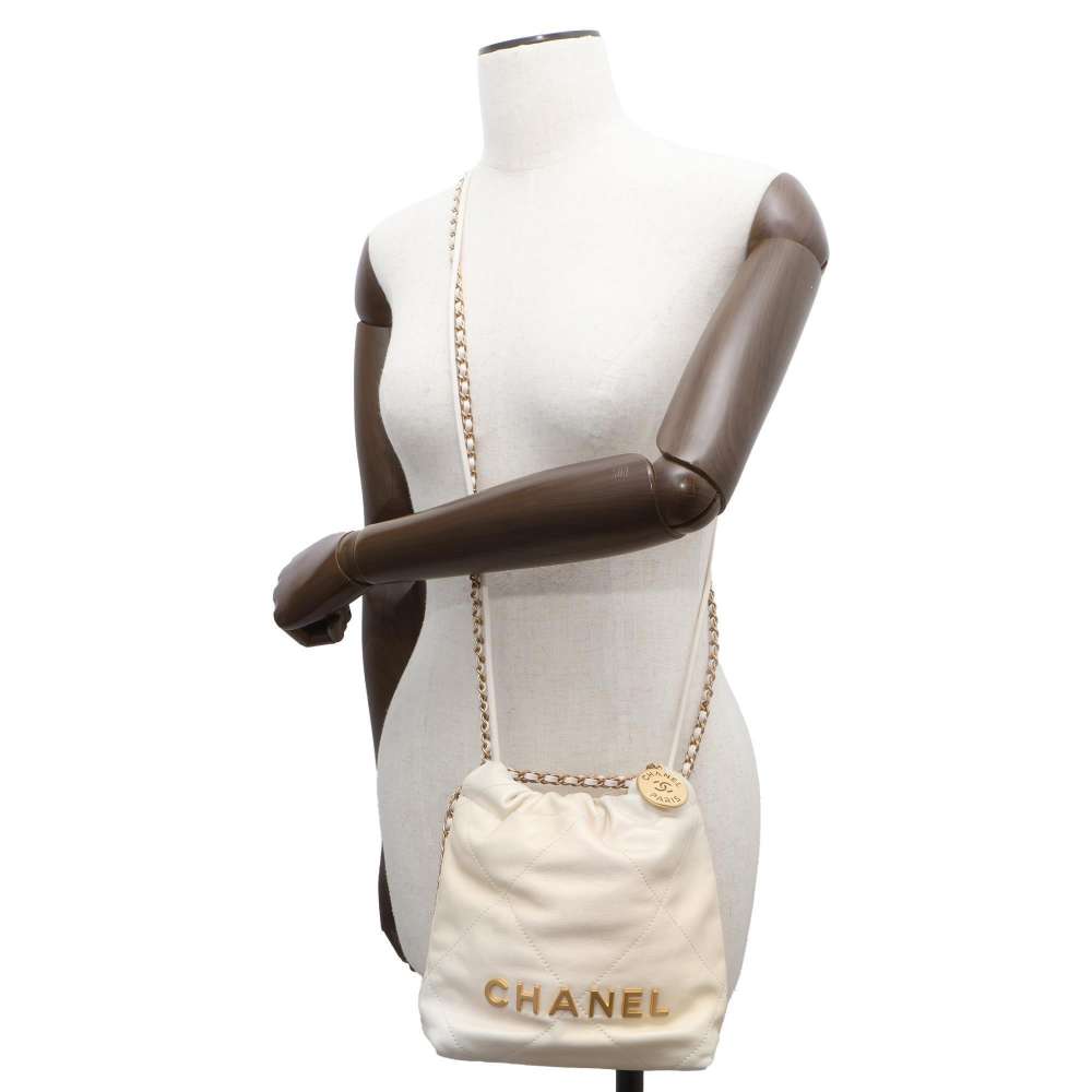 CHANEL CHANEL 22 Handbag Ivory/GradationAS3980 Leather Size Mini