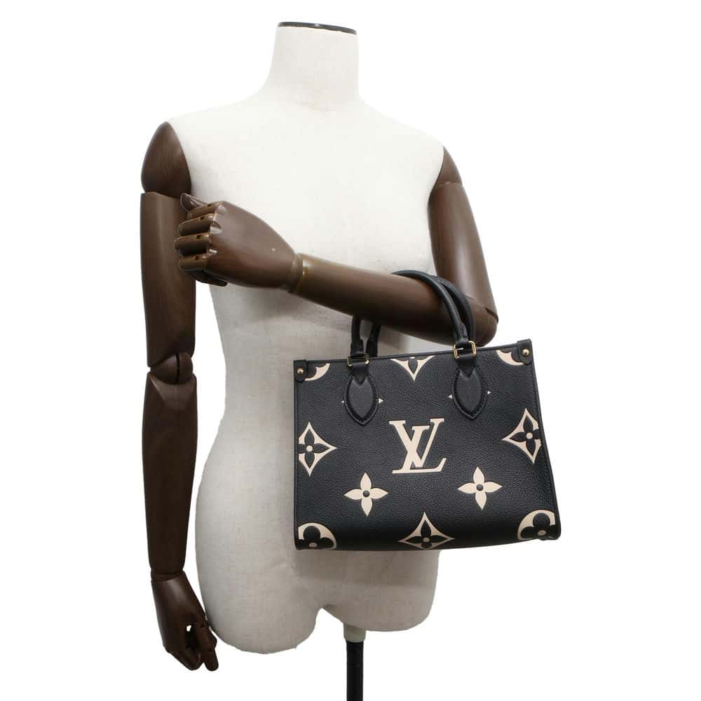 LOUIS VUITTON Onthego Noir/Beige M45659 Monogram Empreinte Leather Size PM