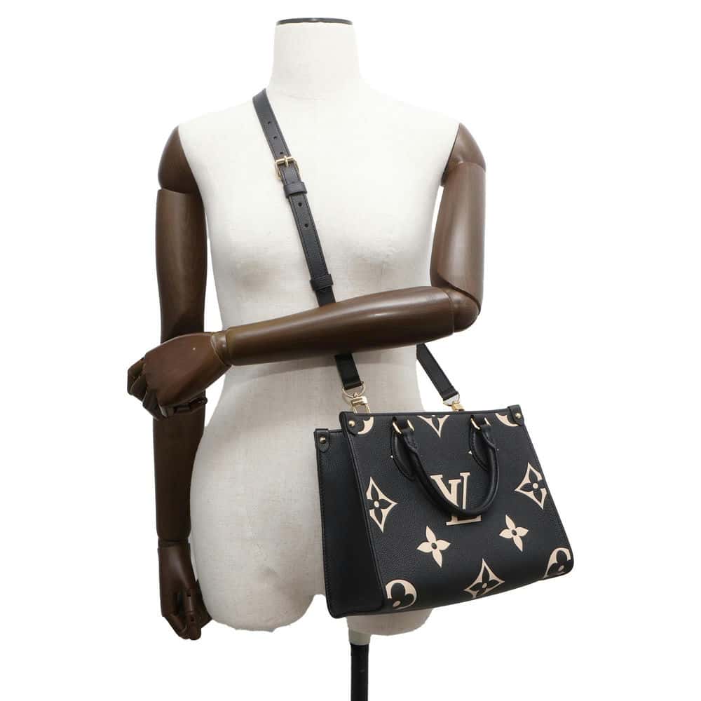 LOUIS VUITTON Onthego Noir/Beige M45659 Monogram Empreinte Leather Size PM
