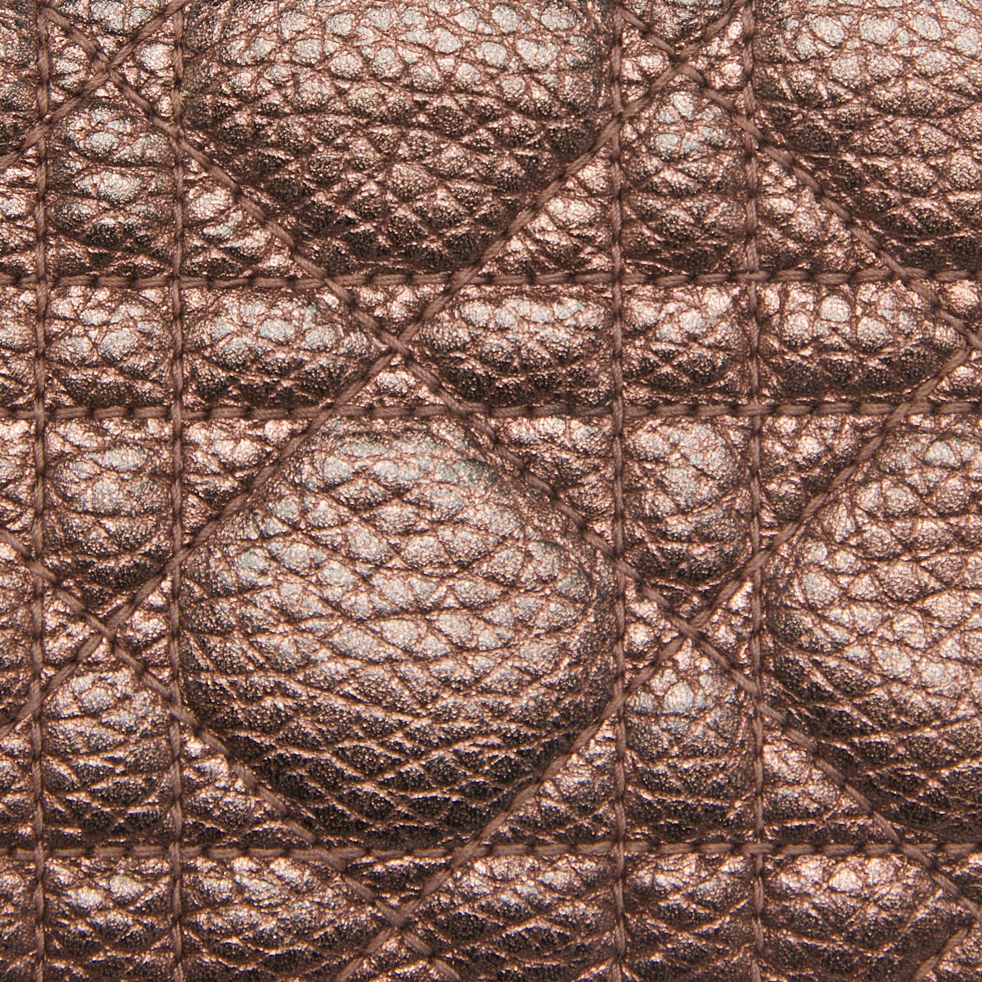 Dior Bronze Cannage Leather Lady Dior Flap Card Case