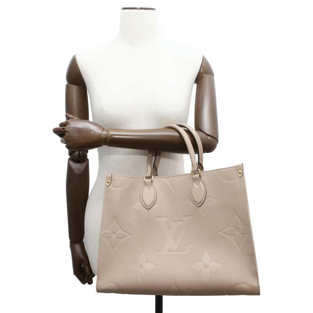 LOUIS VUITTON Onthego Tourterelle M45607 Monogram Empreinte Leather Size MM