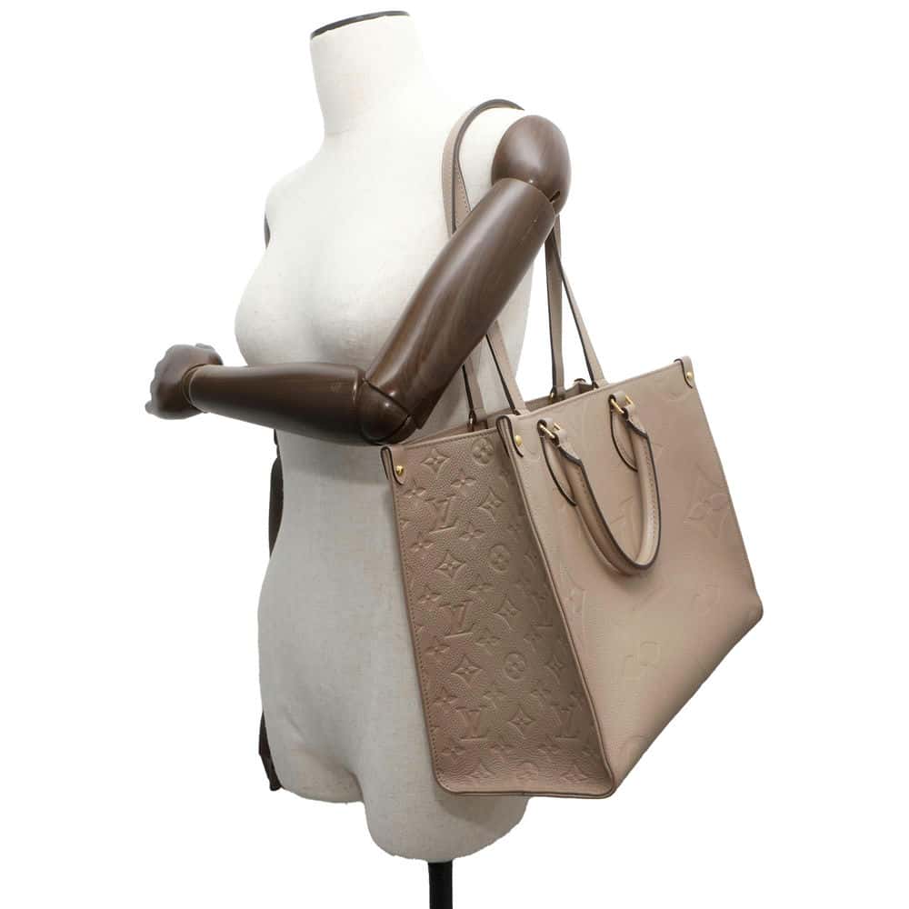LOUIS VUITTON Onthego Tourterelle M45607 Monogram Empreinte Leather Size MM
