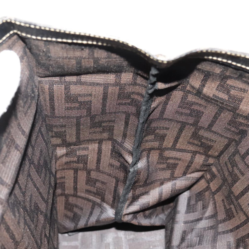 FENDI Zucca Canvas Tote Bag Brown Black gold 98581